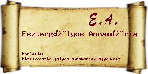 Esztergályos Annamária névjegykártya