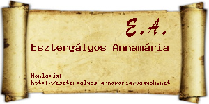 Esztergályos Annamária névjegykártya